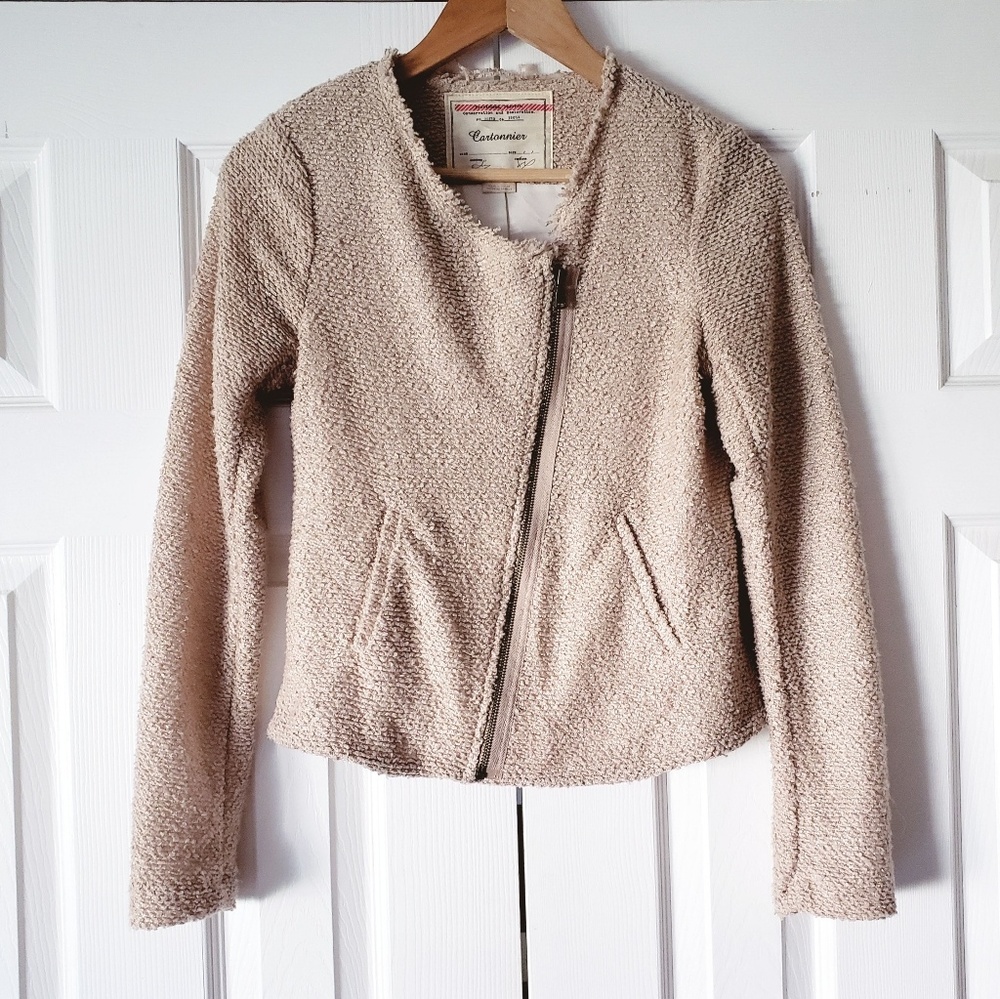 Cartonnier Sweater Knit Moto Jacket
